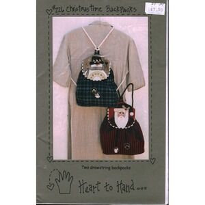 Heart‎ to Hand Christmas Time Backpacks Sewing Pattern Santa Snowman Drawstring